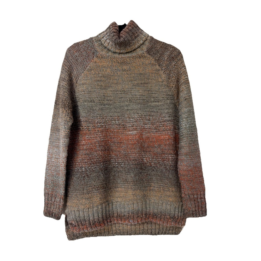 Prana Autumn Rein Sweater Sz  S Tunic Gray Turtle Neck Wool Blend Pullover Knit